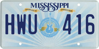MS license plate HWU416