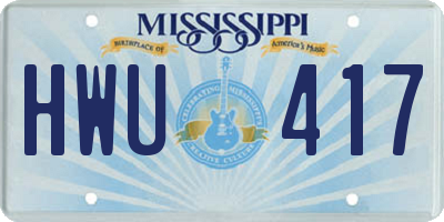 MS license plate HWU417