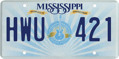MS license plate HWU421