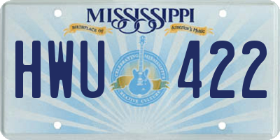 MS license plate HWU422
