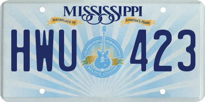 MS license plate HWU423