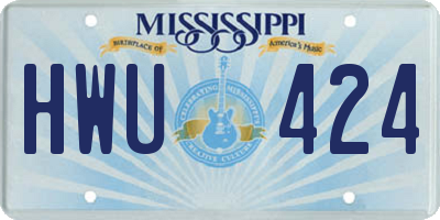 MS license plate HWU424