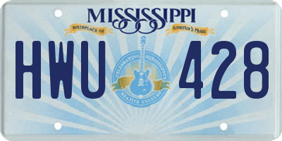 MS license plate HWU428