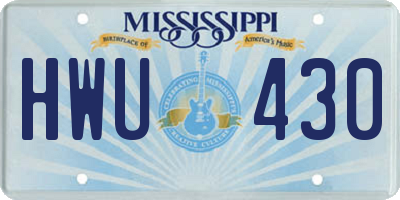 MS license plate HWU430