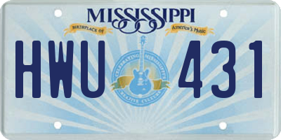 MS license plate HWU431