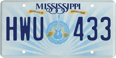 MS license plate HWU433