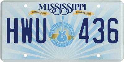 MS license plate HWU436