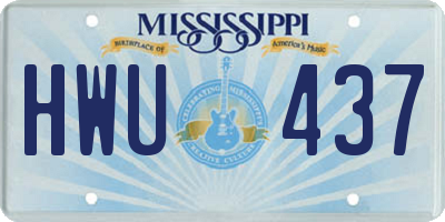 MS license plate HWU437
