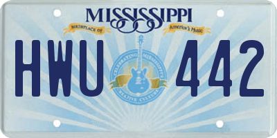 MS license plate HWU442