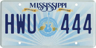 MS license plate HWU444