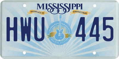 MS license plate HWU445