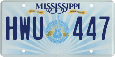 MS license plate HWU447