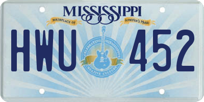 MS license plate HWU452