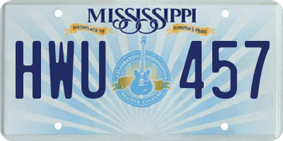 MS license plate HWU457