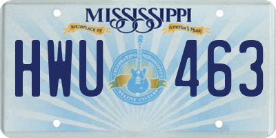 MS license plate HWU463