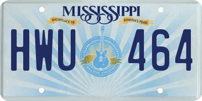MS license plate HWU464