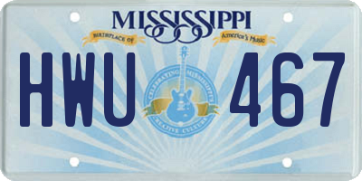 MS license plate HWU467