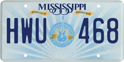 MS license plate HWU468