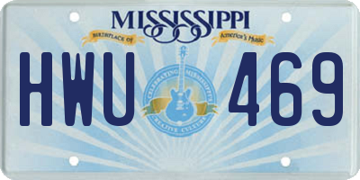 MS license plate HWU469