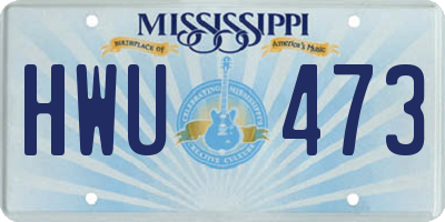 MS license plate HWU473