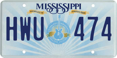 MS license plate HWU474