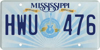 MS license plate HWU476