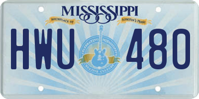 MS license plate HWU480