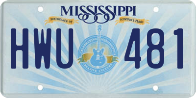 MS license plate HWU481