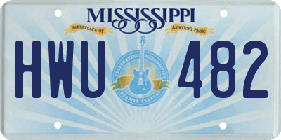 MS license plate HWU482
