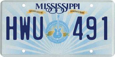 MS license plate HWU491