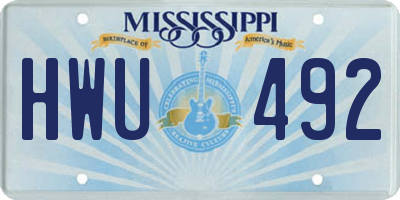 MS license plate HWU492