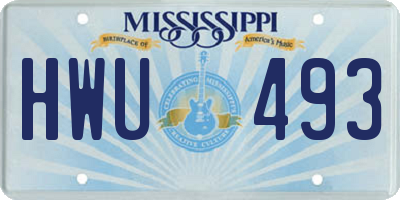 MS license plate HWU493