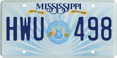 MS license plate HWU498