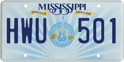 MS license plate HWU501