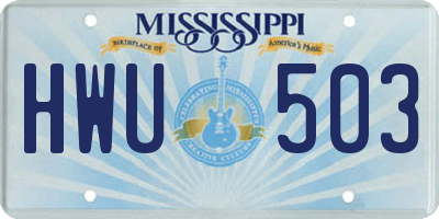 MS license plate HWU503