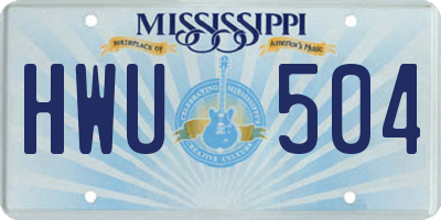 MS license plate HWU504