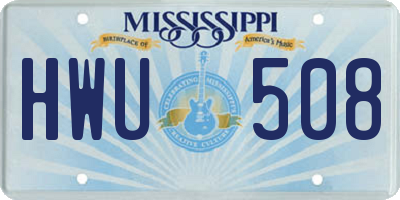 MS license plate HWU508