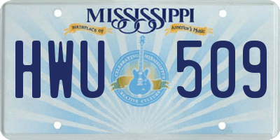 MS license plate HWU509