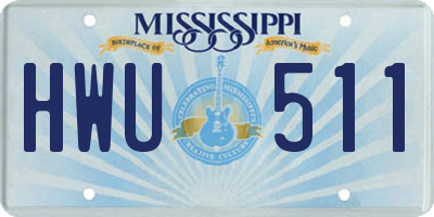 MS license plate HWU511