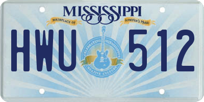 MS license plate HWU512