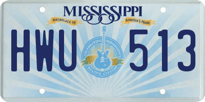 MS license plate HWU513