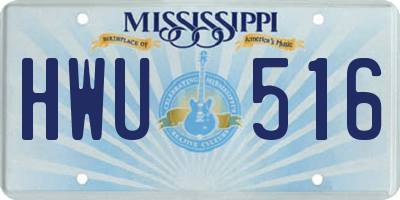 MS license plate HWU516