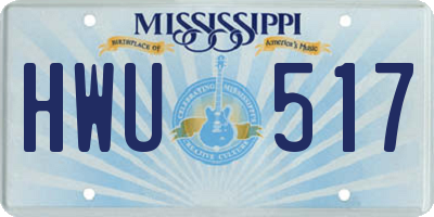 MS license plate HWU517