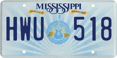 MS license plate HWU518