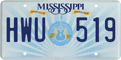 MS license plate HWU519