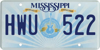 MS license plate HWU522