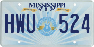 MS license plate HWU524