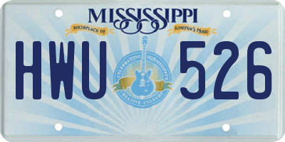 MS license plate HWU526