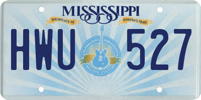 MS license plate HWU527