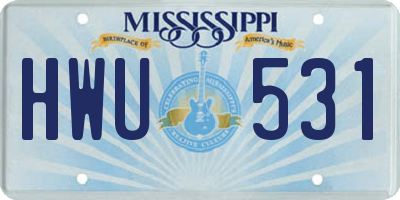 MS license plate HWU531